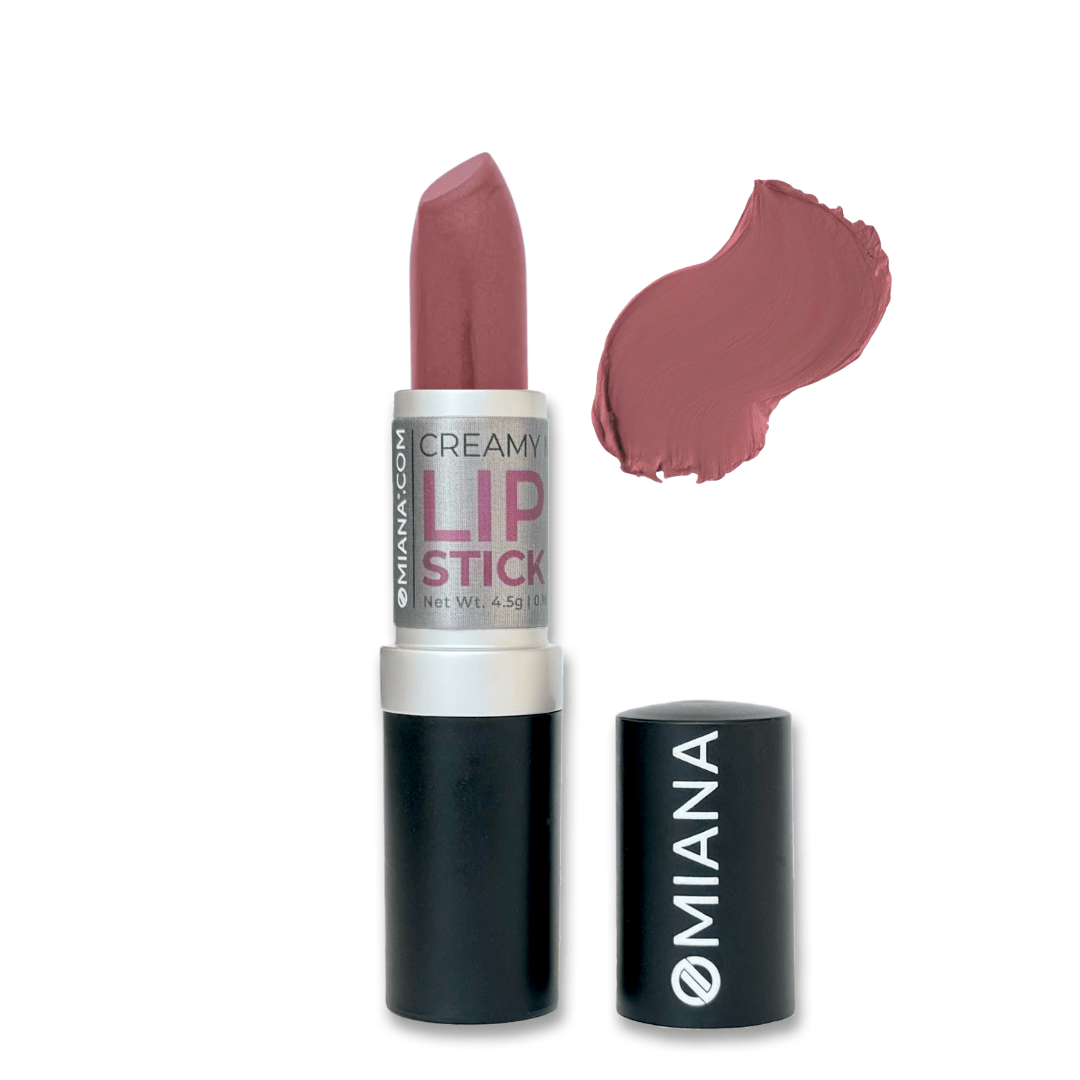 Omiana Natural Cosmetics Lipstick Matte Plum Creamy Mineral Lipstick - Titanium Dioxide-Free + Mica-Free Options!